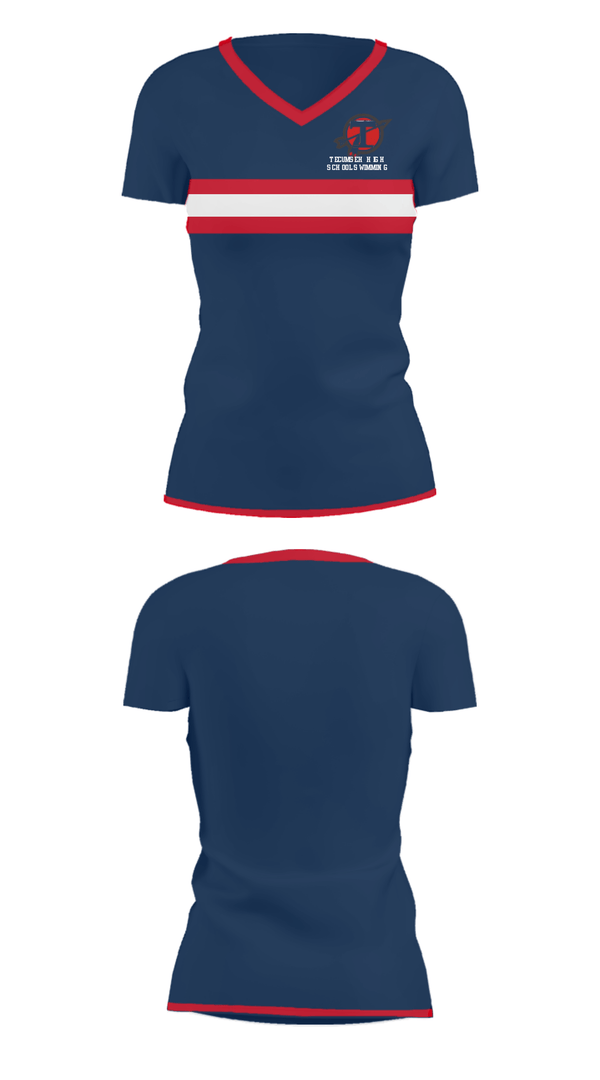 Women's Short Sleeve Vneck Shirt, Tecumseh High School Swimming, Swimming, Teamtime, Team time, sublimation, custom sports apparel, team uniforms, spirit wear, spiritwear, sports uniforms, custom shirts, team store, custom team store, fundraiser sports, apparel fundraiser