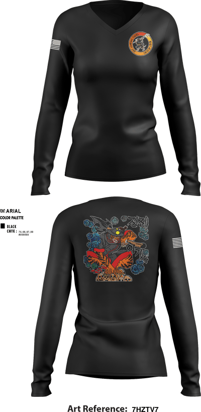 Golf Company, 229th MI BN 34374533 Women's Long Sleeve V-neck Shirt - 5