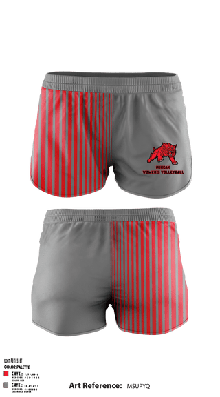 Women's Shorts, Duncan High School Volleyball, Women's Volleyball, Teamtime, Team time, sublimation, custom sports apparel, team uniforms, spirit wear, spiritwear, sports uniforms, custom shirts, team store, custom team store, fundraiser sports, apparel fundraiser