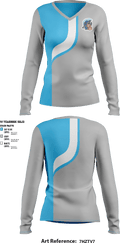 Widefield High School Swimming 46606735 Women's Long Sleeve V-neck Shirt - 1