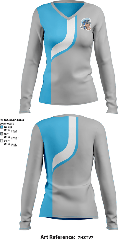 Widefield High School Swimming 46606735 Women's Long Sleeve V-neck Shirt - 1
