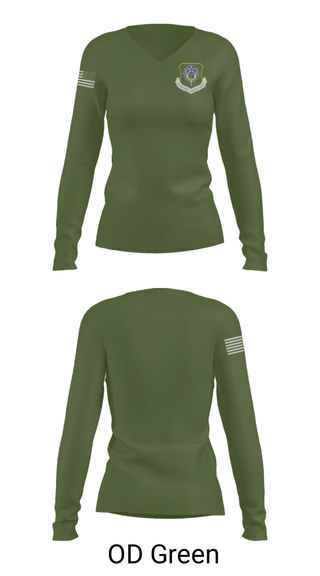 Women's Long Sleeve Vneck Shirt, , Air Force, Teamtime, Team time, sublimation, custom sports apparel, team uniforms, spirit wear, spiritwear, sports uniforms, custom shirts, team store, custom team store, fundraiser sports, apparel fundraiser
