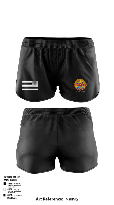 Women's Shorts, 731st CSSB, National Guard, Teamtime, Team time, sublimation, custom sports apparel, team uniforms, spirit wear, spiritwear, sports uniforms, custom shirts, team store, custom team store, fundraiser sports, apparel fundraiser