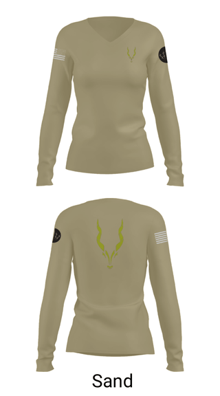 Women's Long Sleeve Vneck Shirt, , Army, Teamtime, Team time, sublimation, custom sports apparel, team uniforms, spirit wear, spiritwear, sports uniforms, custom shirts, team store, custom team store, fundraiser sports, apparel fundraiser