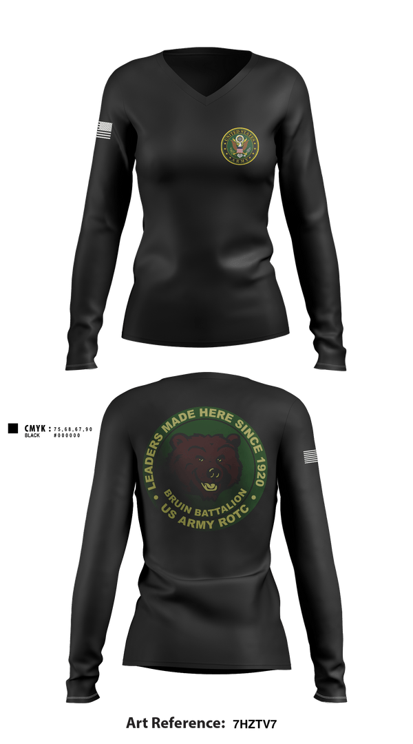 Women's Long Sleeve Vneck Shirt, Matadors, Army, Teamtime, Team time, sublimation, custom sports apparel, team uniforms, spirit wear, spiritwear, sports uniforms, custom shirts, team store, custom team store, fundraiser sports, apparel fundraiser