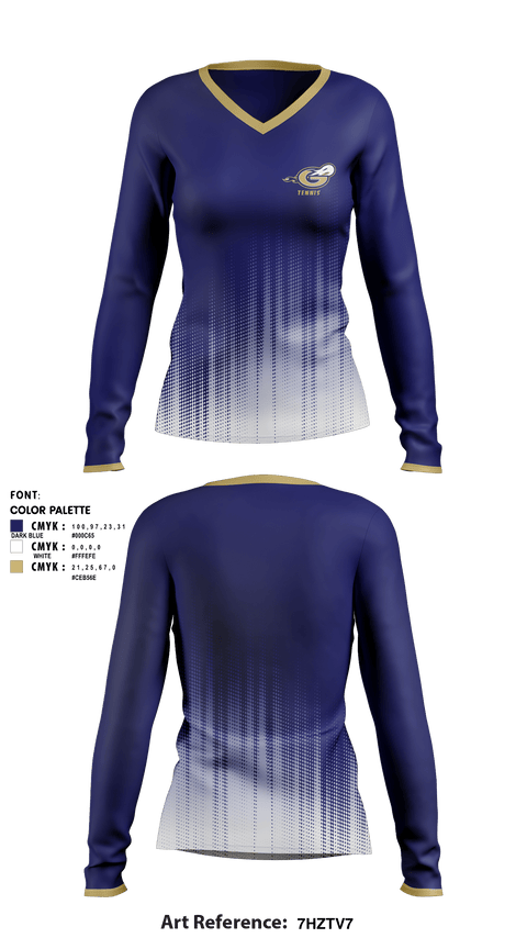 Women's Long Sleeve Vneck Shirt, Granby High School Tennis, Tennis, Teamtime, Team time, sublimation, custom sports apparel, team uniforms, spirit wear, spiritwear, sports uniforms, custom shirts, team store, custom team store, fundraiser sports, apparel fundraiser