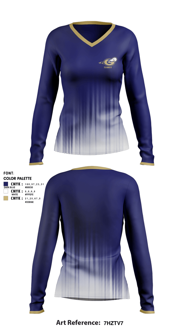 Women's Long Sleeve Vneck Shirt, Granby High School Tennis, Tennis, Teamtime, Team time, sublimation, custom sports apparel, team uniforms, spirit wear, spiritwear, sports uniforms, custom shirts, team store, custom team store, fundraiser sports, apparel fundraiser