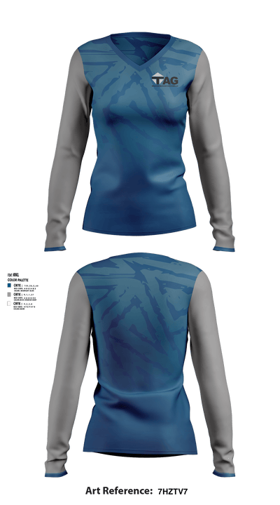 TAG MOLDING MACHINE SERVICES LLC. 35642431 Women's Long Sleeve V-neck Shirt - 1