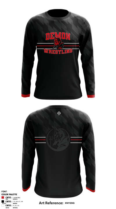 Durango HS Wrestling 8720193 Long Sleeve Rash Guard Shirt - 2