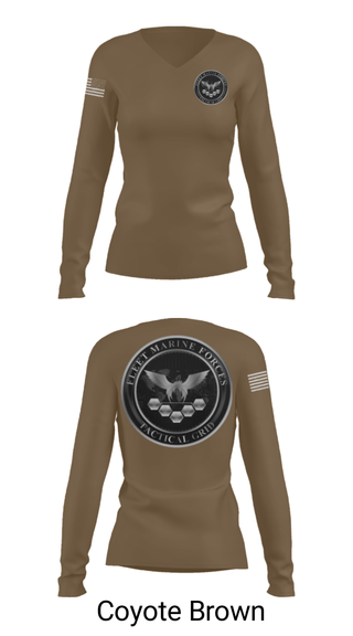 Women's Long Sleeve Vneck Shirt, , Marines, Teamtime, Team time, sublimation, custom sports apparel, team uniforms, spirit wear, spiritwear, sports uniforms, custom shirts, team store, custom team store, fundraiser sports, apparel fundraiser