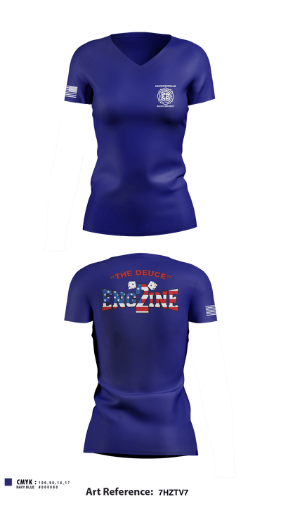 Fayetteville Fire Department Station 2 7594023 Women's Short Sleeve V-neck Shirt - 1