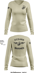 Oceana Marines 61589577 Women's Long Sleeve V-neck Shirt - 5