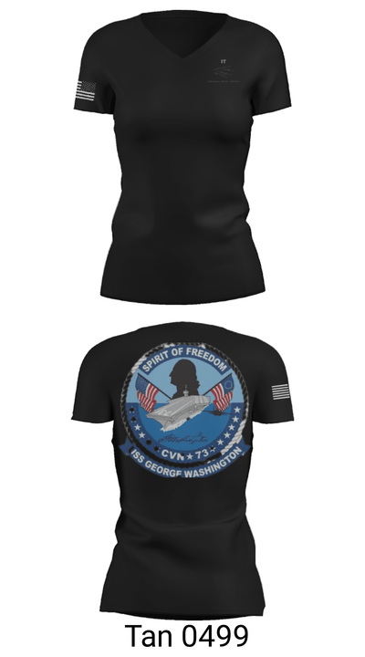 USS GEORGE WASHINGTON INFORMATION TECHNICIANS 62071140 Women's Short Sleeve V-neck Shirt - 23