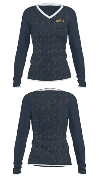 Women's Long Sleeve Vneck Shirt, John Paul II Catholic High School Basketball, Women's Basketball, Teamtime, Team time, sublimation, custom sports apparel, team uniforms, spirit wear, spiritwear, sports uniforms, custom shirts, team store, custom team store, fundraiser sports, apparel fundraiser
