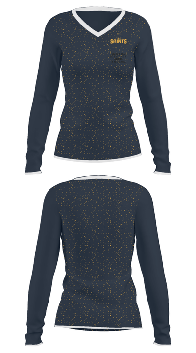 John Paul II Catholic High School Basketball 48470052 Women's Long Sleeve V-neck Shirt - 35
