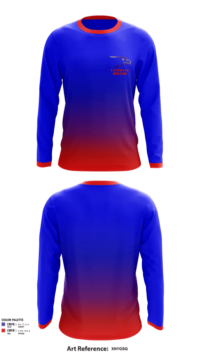 Ellinwood Middle School Wrestling 16359610 Long Sleeve Rash Guard Shirt - 1