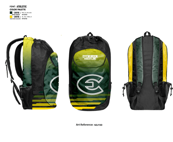 Gear Bag, Evergreen High School Wrestling, Wrestling, Teamtime, Team time, sublimation, custom sports apparel, team uniforms, spirit wear, spiritwear, sports uniforms, custom shirts, team store, custom team store, fundraiser sports, apparel fundraiser