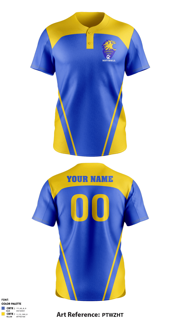 Two Button Softball Jersey, Liberty High School Softball, Softball, Teamtime, Team time, sublimation, custom sports apparel, team uniforms, spirit wear, spiritwear, sports uniforms, custom shirts, team store, custom team store, fundraiser sports, apparel fundraiser