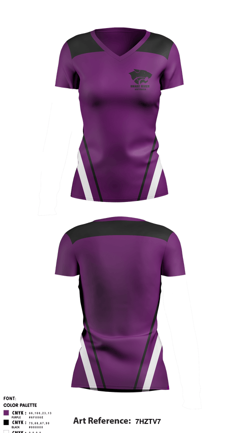 Women's Short Sleeve Vneck Shirt, Snake River High School Softball, Softball, Teamtime, Team time, sublimation, custom sports apparel, team uniforms, spirit wear, spiritwear, sports uniforms, custom shirts, team store, custom team store, fundraiser sports, apparel fundraiser