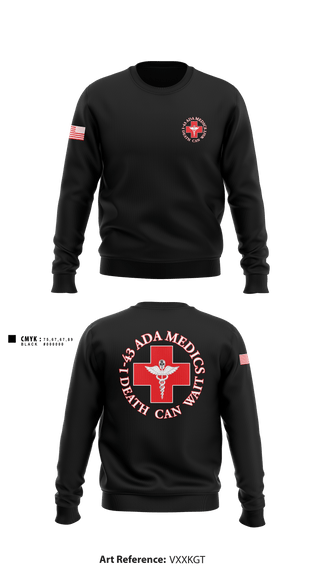 Crew Neck Sweatshirt, Medics, 1-43 ADA, Army, Teamtime, Team time, sublimation, custom sports apparel, team uniforms, spirit wear, spiritwear, sports uniforms, custom shirts, team store, custom team store, fundraiser sports, apparel fundraiser