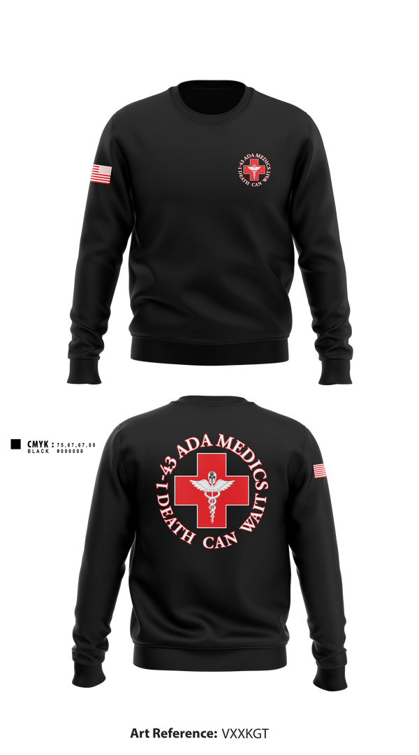 Crew Neck Sweatshirt, Medics, 1-43 ADA, Army, Teamtime, Team time, sublimation, custom sports apparel, team uniforms, spirit wear, spiritwear, sports uniforms, custom shirts, team store, custom team store, fundraiser sports, apparel fundraiser