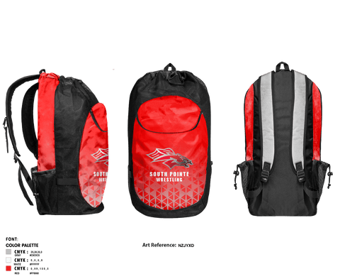 Gear Bag, South Pointe High School Wrestling, Wrestling, Teamtime, Team time, sublimation, custom sports apparel, team uniforms, spirit wear, spiritwear, sports uniforms, custom shirts, team store, custom team store, fundraiser sports, apparel fundraiser