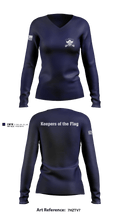 B-2 Patriots 17265313 Women's Long Sleeve V-neck Shirt - 4