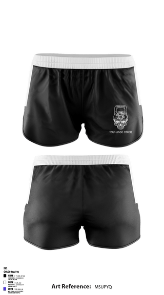Women's Shorts, Trap House Fitness, Spirit Store, Teamtime, Team time, sublimation, custom sports apparel, team uniforms, spirit wear, spiritwear, sports uniforms, custom shirts, team store, custom team store, fundraiser sports, apparel fundraiser