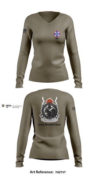 Women's Long Sleeve Vneck Shirt, , Army, Teamtime, Team time, sublimation, custom sports apparel, team uniforms, spirit wear, spiritwear, sports uniforms, custom shirts, team store, custom team store, fundraiser sports, apparel fundraiser