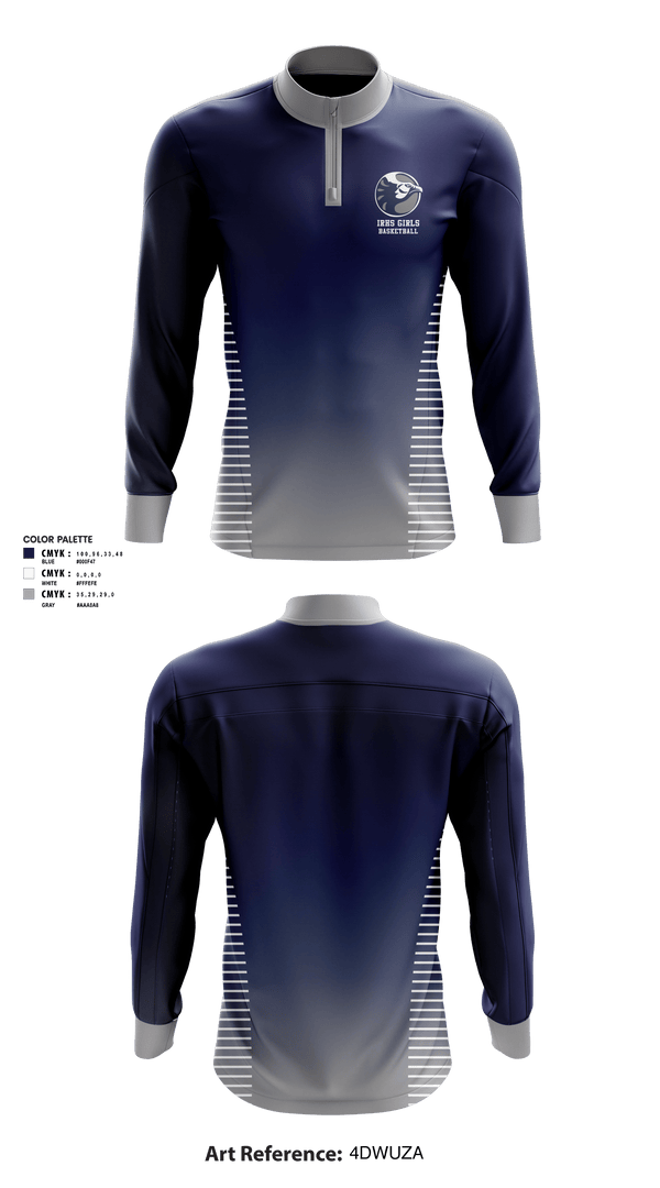 Quarter Zip Jacket, IRHS Girls Basketball, Women's Basketball, Teamtime, Team time, sublimation, custom sports apparel, team uniforms, spirit wear, spiritwear, sports uniforms, custom shirts, team store, custom team store, fundraiser sports, apparel fundraiser