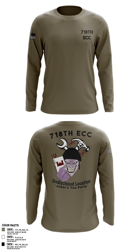 Long Sleeve Performance Shirt, 718th Engineering Company, Army, Teamtime, Team time, sublimation, custom sports apparel, team uniforms, spirit wear, spiritwear, sports uniforms, custom shirts, team store, custom team store, fundraiser sports, apparel fundraiser