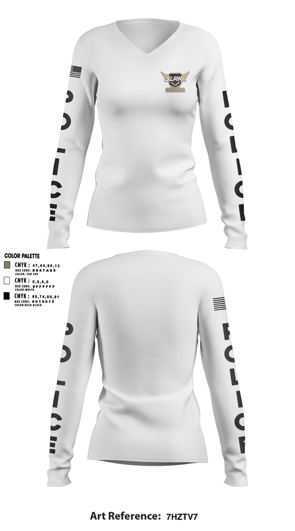 Women's Long Sleeve Vneck Shirt, , Police, Teamtime, Team time, sublimation, custom sports apparel, team uniforms, spirit wear, spiritwear, sports uniforms, custom shirts, team store, custom team store, fundraiser sports, apparel fundraiser