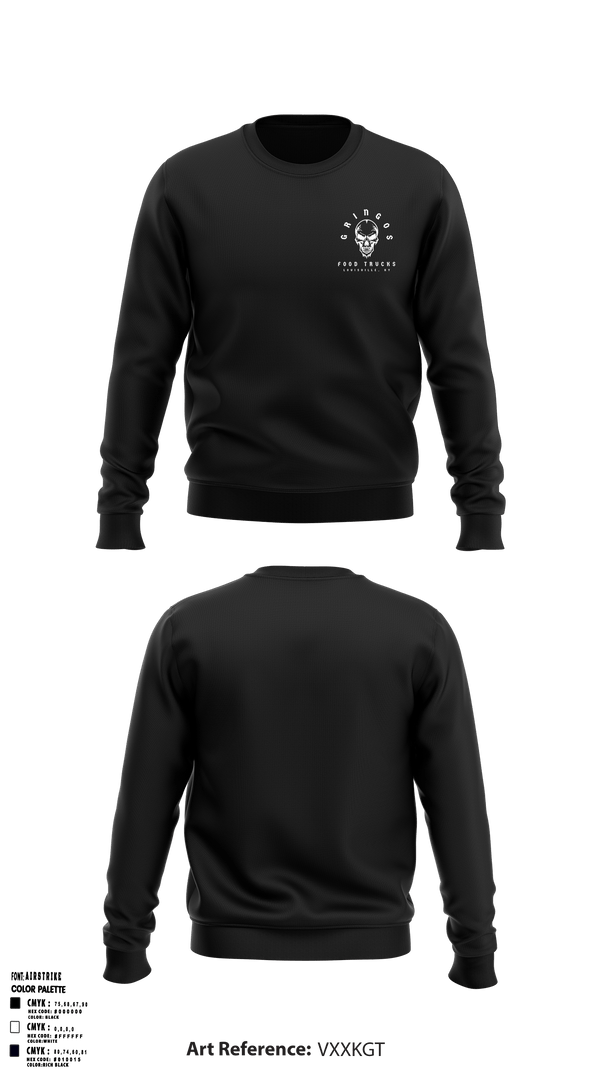 Crew Neck Sweatshirt, Gringos Food Trucks, , Teamtime, Team time, sublimation, custom sports apparel, team uniforms, spirit wear, spiritwear, sports uniforms, custom shirts, team store, custom team store, fundraiser sports, apparel fundraiser