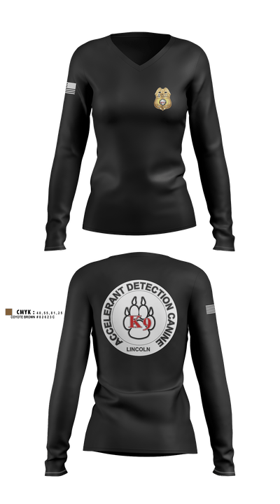 Stafford County Fire Marshal's Office 91983739 Women's Long Sleeve V-neck Shirt - 1