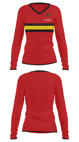 Women's Long Sleeve Vneck Shirt, Gilbert High School Basketball, Women's Basketball, Teamtime, Team time, sublimation, custom sports apparel, team uniforms, spirit wear, spiritwear, sports uniforms, custom shirts, team store, custom team store, fundraiser sports, apparel fundraiser