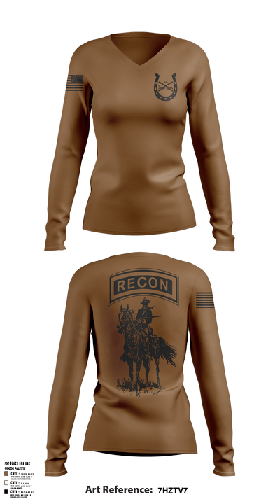 1-635th Scout Platoon 89807222 Women's Long Sleeve V-neck Shirt - 4