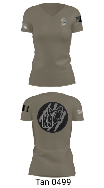 Wayne County K9 Team 22596021 Women's Short Sleeve V-neck Shirt - 36