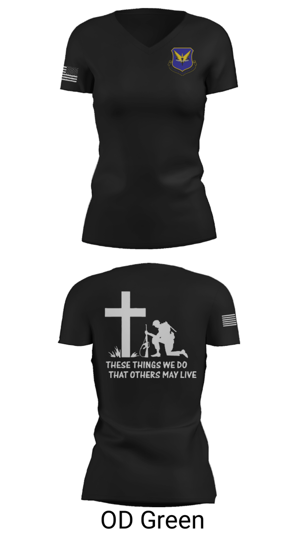 Women's Short Sleeve Vneck Shirt, , Air Force, Teamtime, Team time, sublimation, custom sports apparel, team uniforms, spirit wear, spiritwear, sports uniforms, custom shirts, team store, custom team store, fundraiser sports, apparel fundraiser