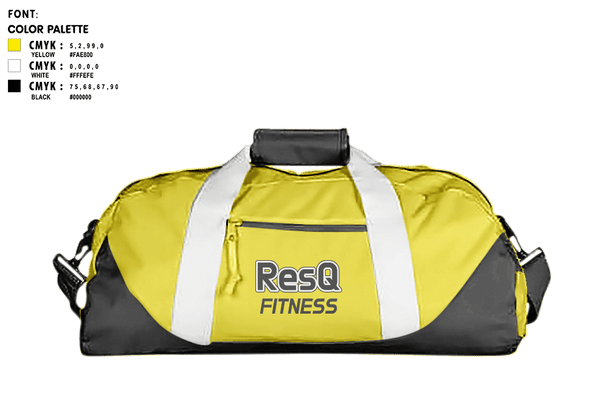 Duffle Bag, ResQ Fitness, , Teamtime, Team time, sublimation, custom sports apparel, team uniforms, spirit wear, spiritwear, sports uniforms, custom shirts, team store, custom team store, fundraiser sports, apparel fundraiser