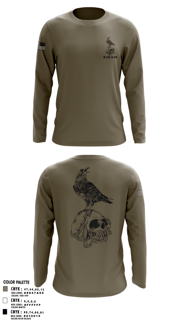 Long Sleeve Performance Shirt, E CO 2-39, Army, Teamtime, Team time, sublimation, custom sports apparel, team uniforms, spirit wear, spiritwear, sports uniforms, custom shirts, team store, custom team store, fundraiser sports, apparel fundraiser