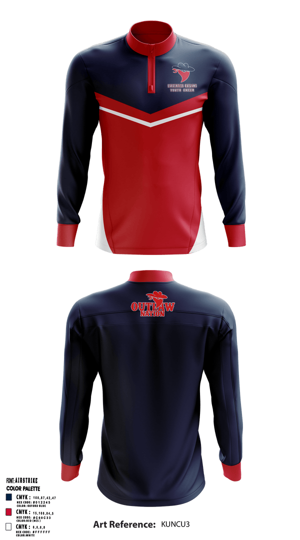 Quarter Zip Jacket, Saugerties Outlaws, Football, Teamtime, Team time, sublimation, custom sports apparel, team uniforms, spirit wear, spiritwear, sports uniforms, custom shirts, team store, custom team store, fundraiser sports, apparel fundraiser