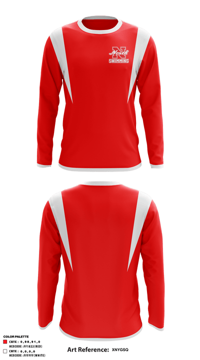 North Attleborough High School Swimming 66715277 Long Sleeve Performance Shirt - 35