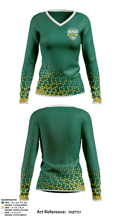 Holy Spirit Preparatory Upper School Swimming 91307263 Women's Long Sleeve V-neck Shirt - 1