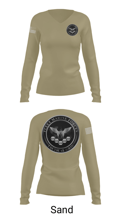 FMF Tactical Grid 52624350 Women's Long Sleeve V-neck Shirt - 47