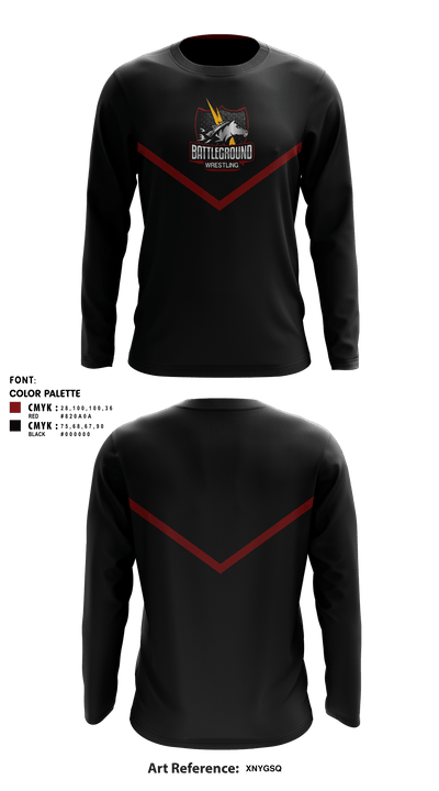 BATTLEGROUND WRESTLING 37344542 Long Sleeve Performance Shirt - 6