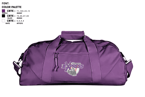 Duffle Bag, Strasburg Express, Baseball, Teamtime, Team time, sublimation, custom sports apparel, team uniforms, spirit wear, spiritwear, sports uniforms, custom shirts, team store, custom team store, fundraiser sports, apparel fundraiser