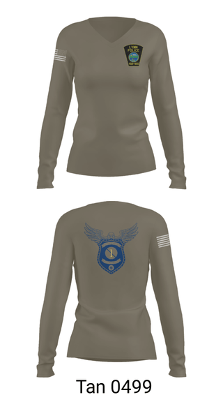 Women's Long Sleeve Vneck Shirt, , Police, Teamtime, Team time, sublimation, custom sports apparel, team uniforms, spirit wear, spiritwear, sports uniforms, custom shirts, team store, custom team store, fundraiser sports, apparel fundraiser