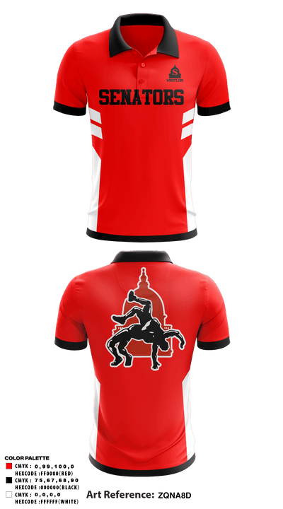 Springfield High School Wrestling 22768599 Short Sleeve Performance Polo - 1