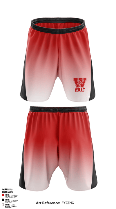 West Middle School Cheer 52210738 Athletic Shorts With Pockets - 1