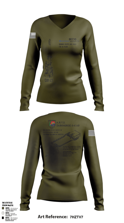 4-4 ARMT 94073583 Women's Long Sleeve V-neck Shirt - 52